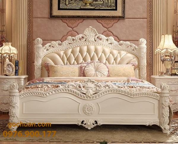 Nội thất tân cổ điển giường gỗ sồi Mỹ giá tốt