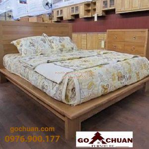 Giường ngủ gỗ Sồi Mỹ Kiểu Nhật Vai Lớn