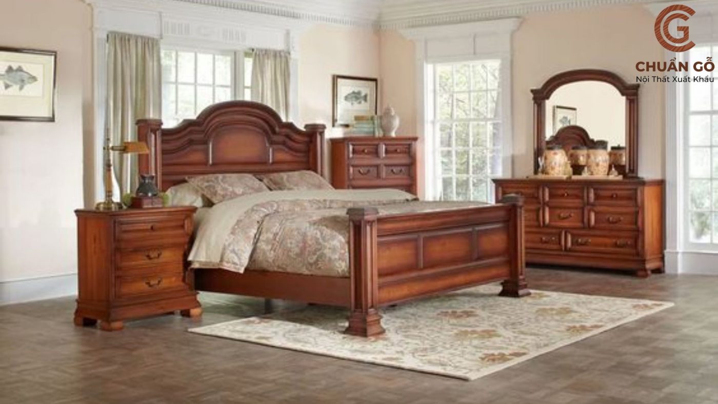 Giường cổ điển gỗ cẩm lai